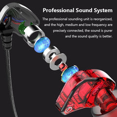 Surround Bass Wire Headphones IPX5 Waterproof Sweatproof Sport Headset Comfort Beat Drums In Ear Earphones