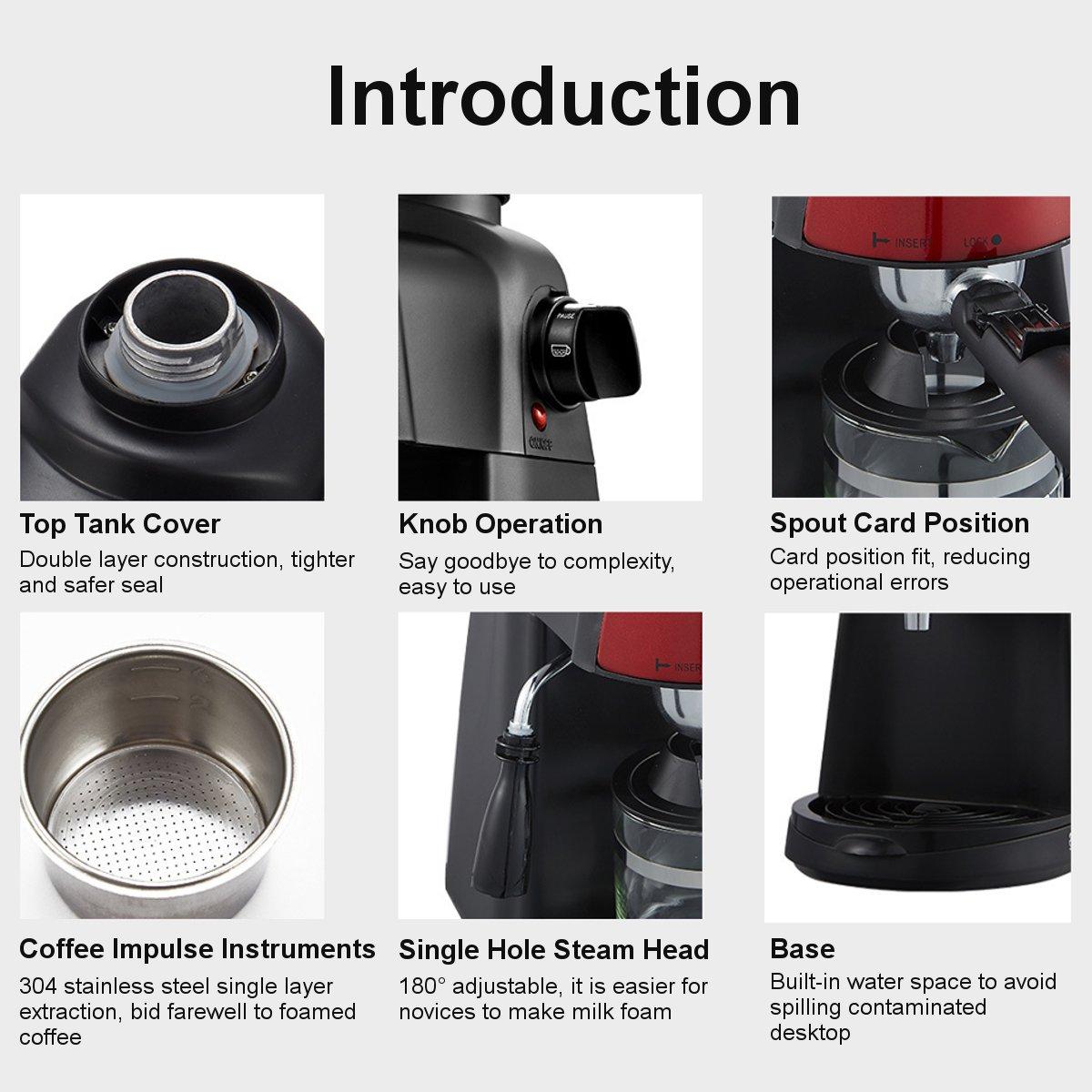 800W 50HZ 220V Coffee Maker Machine for Making Coffee Steam Milk Foam Maker