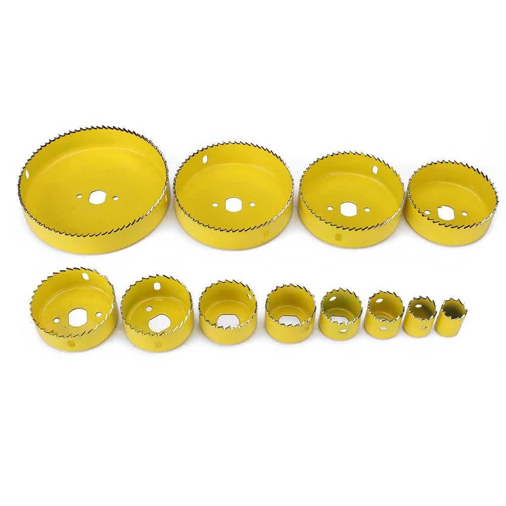 11/16Pcs 19-127mm Alloy Woodworking Hole Saw Cutter Gypsum Board PVC Wood Plate Reamer Distance Set