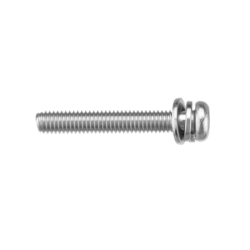 50Pcs M6 Stainless Steel 10-40mm Phillips Pan Head Machine Screw Washer Bolt Asortment