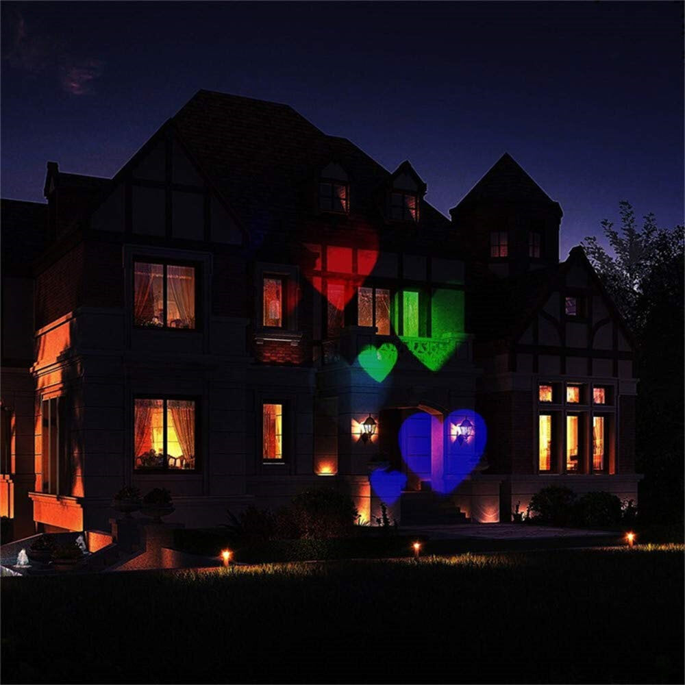 Projector Lamp Slide Show LED 16 Cards Christmas Outdoor Projection Lamp Multiple Usage Light For Home Garden Decor