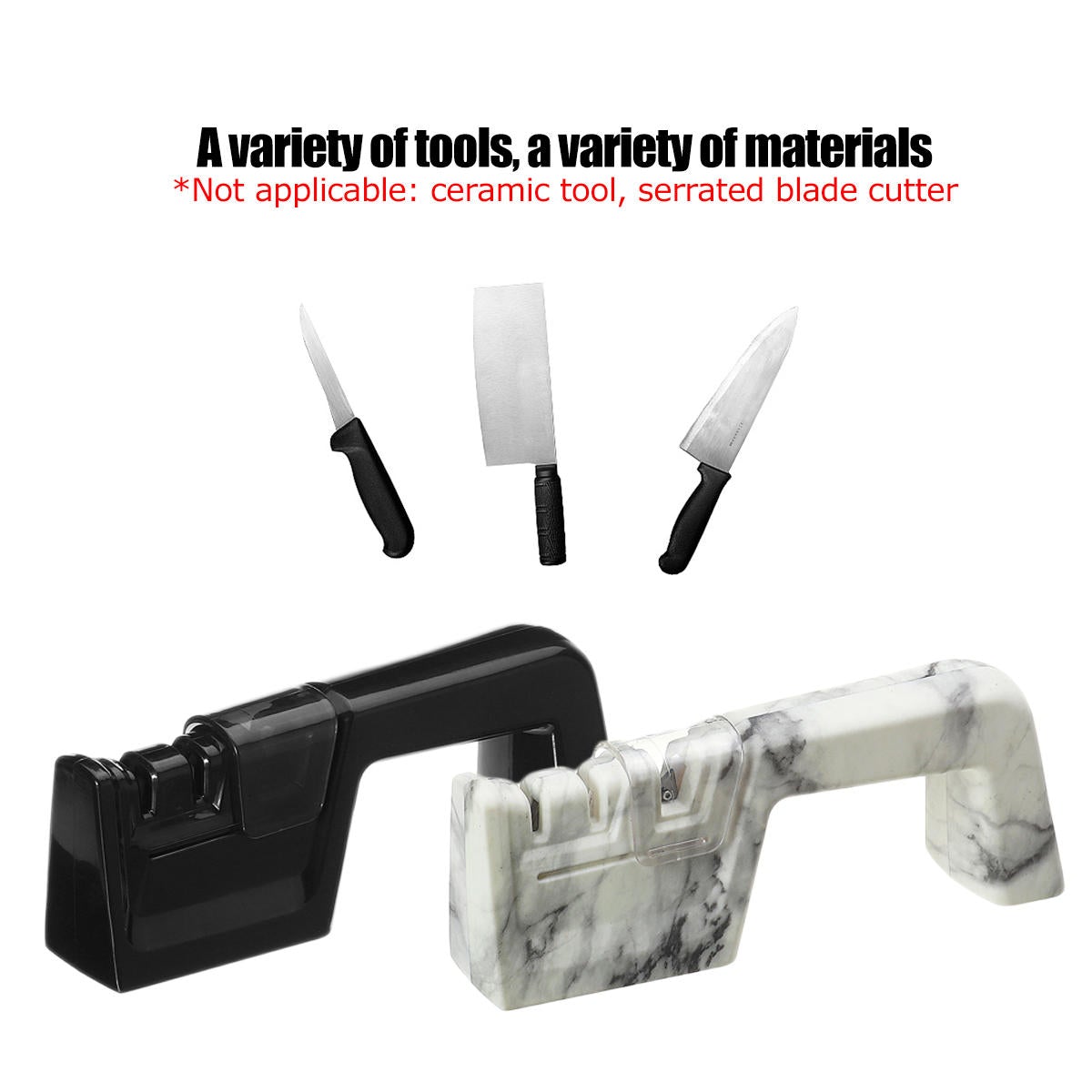 Ceramic Knife Sharpener Three Stage Sharpening Stone for Knife Scissors Kitchen Tool