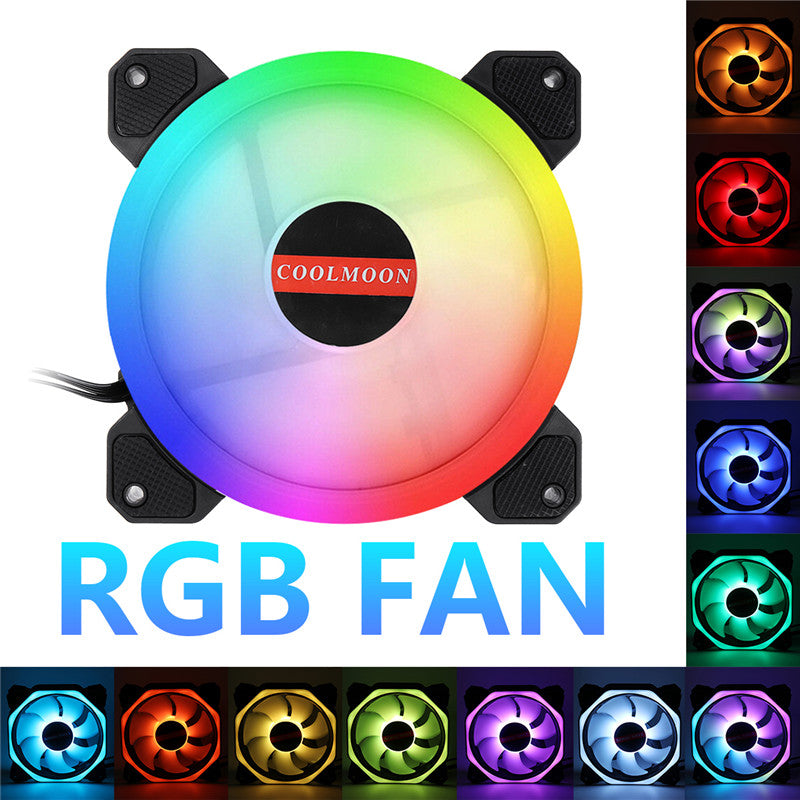 12CM 3 Pin 1 Fan 12 Modes Adjustable Colorful RGB LED Silent Computer Case Cooling Fan