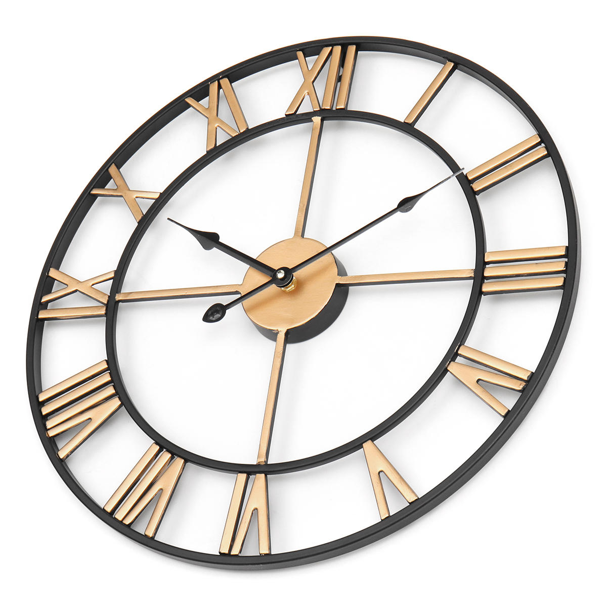 45cm Large Wall Clock Big Roman Numerals Giant Open Face Metal For Home Outdoor Garden
