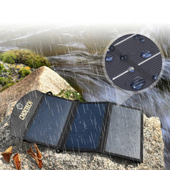 19W Solar Panel Dual USB Port Waterproof Lightweight Phone Charger Outdoor Camping Travel