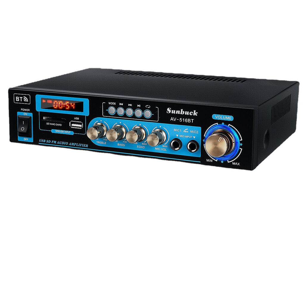 2000W Bluetooth 5.0 Power Amplifier Home Stereo 2 Channel Audio FM DVD AUX