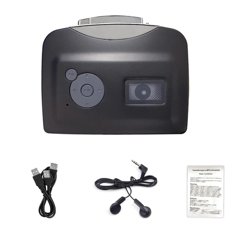 High-fidelity Stereo Cassette Tape Player USB Converter to MP3 Recording Music Into Flash Drive Adapter