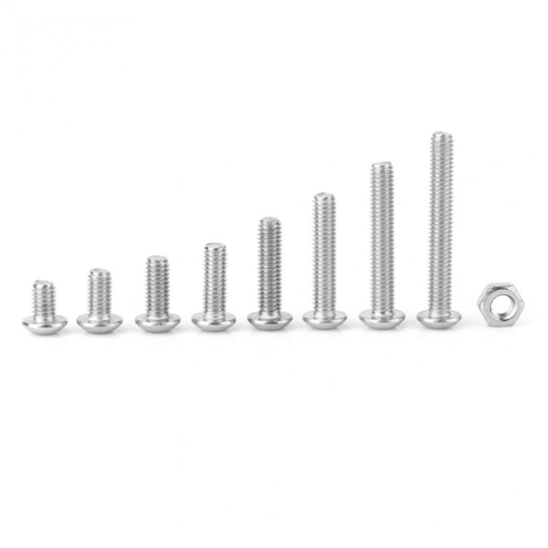 520Pcs Stainless Steel Hex Socket Round Head Screws Nuts Assortment Set M3 M4 M5