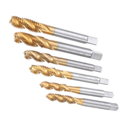 HSS Spiral Flute Hand Tap Imperial Titanium Coated Machine Screw Plug Tap Drill