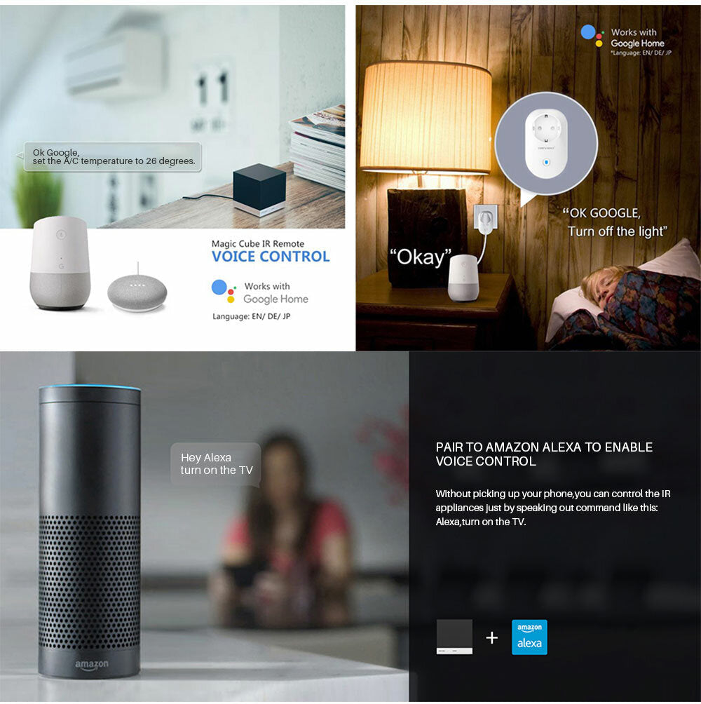 Smart Home WiFi Socket Timing Power Plug Works with Amazon Alexa&Google Home Smartphone APP Control