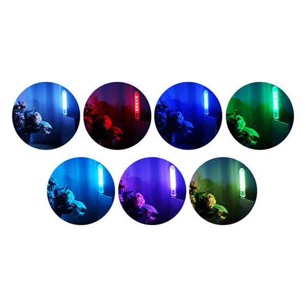 Mini USB 2W SMD5050 RGB 5 LED Camping Night Light for Power Bank Notebook Computer DC5V