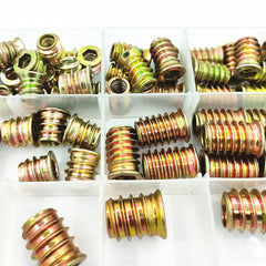 65Pcs M6 M8 M10 Inner Hexagon Internal and External Teeth Screw Nut Furniture Embedded Nut Children Sofa Bed T-Nuts