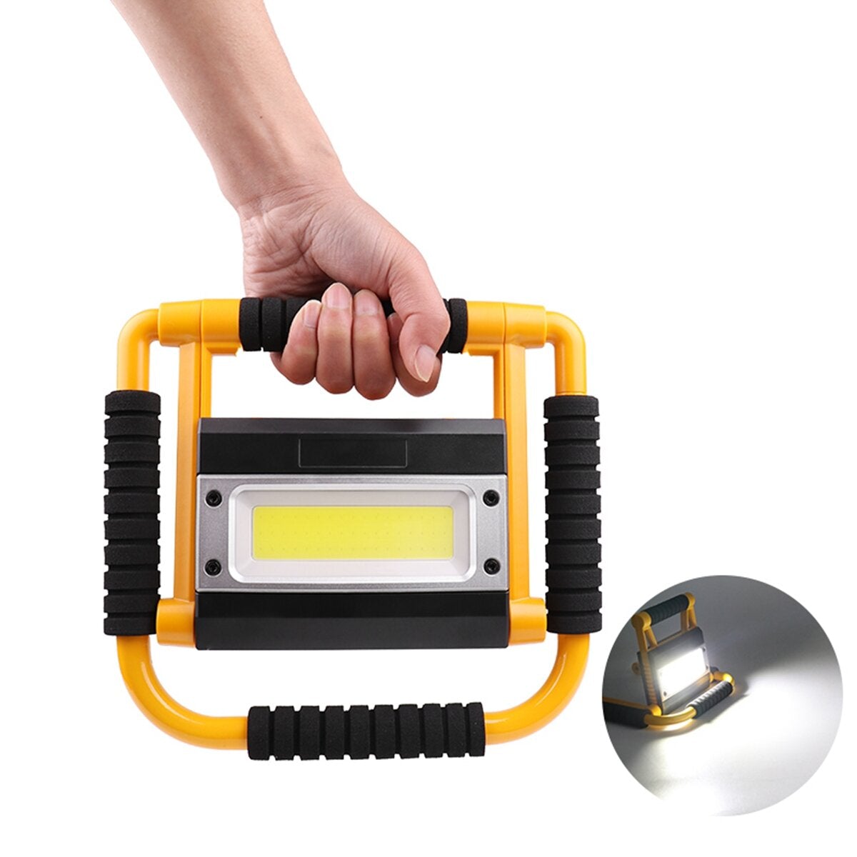LED Portable Spotlight Searchlight Camping Light Rechargeable Handheld Work Light Power Waterproof Lantern