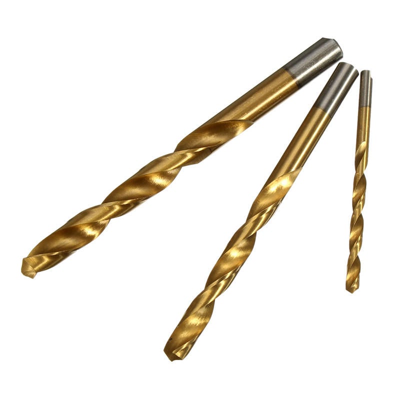 19pcs 1.0-10.0mm HSS Titanium Coated Twist Drill Bit Set for Metal Wood Drilling