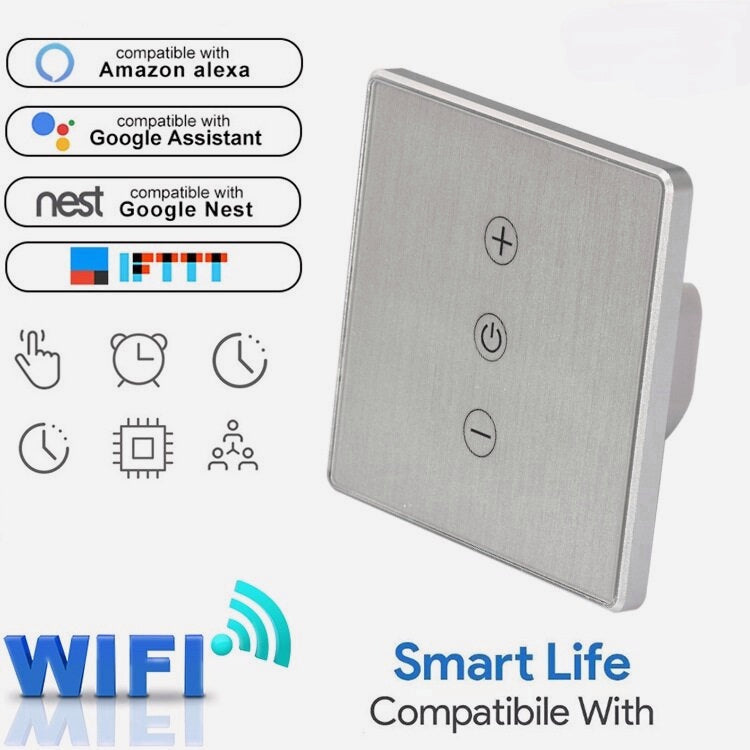 Smart Home 86 Type Timing Stepless Dimming Wifi Switch Compatible with Amazon Alexa Google Home