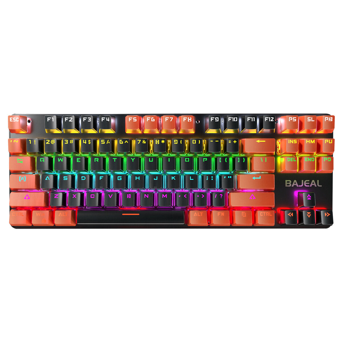 Mechanical Keyboard 87 Keys USB Wired Hot Swappable Blue Swtich Colorful LED Backlight Gaming Keyboard for Gaming Typing Office