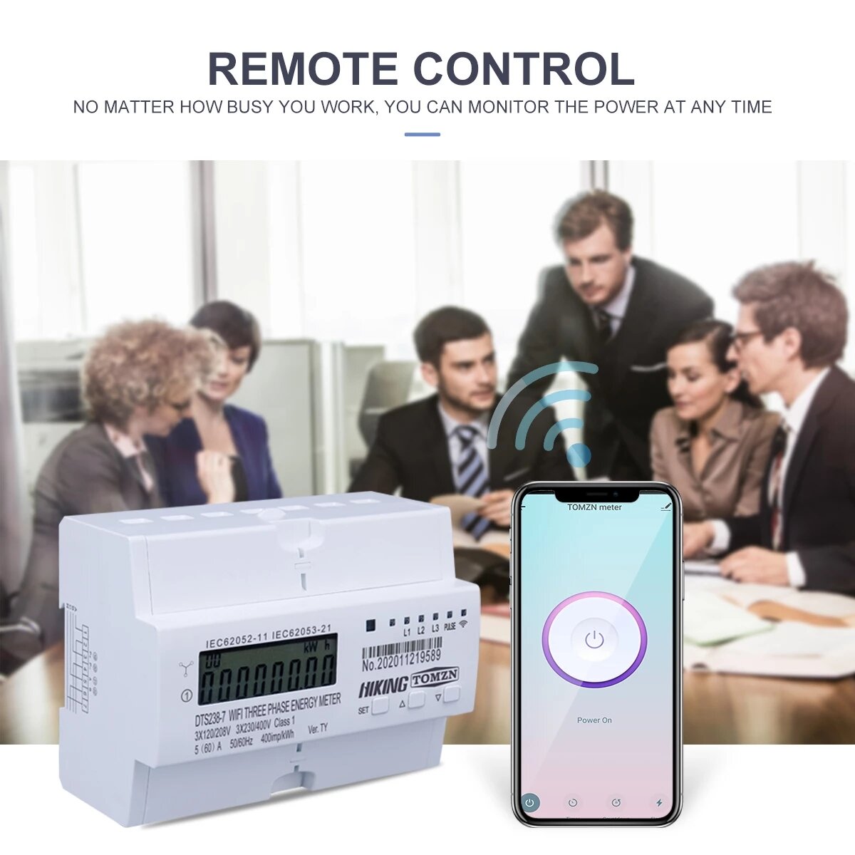 Din Rail WIFI Smart Energy Meter Timer Power Consumption Monitor kWh Meter Works with Alexa Google Home,3 Phase