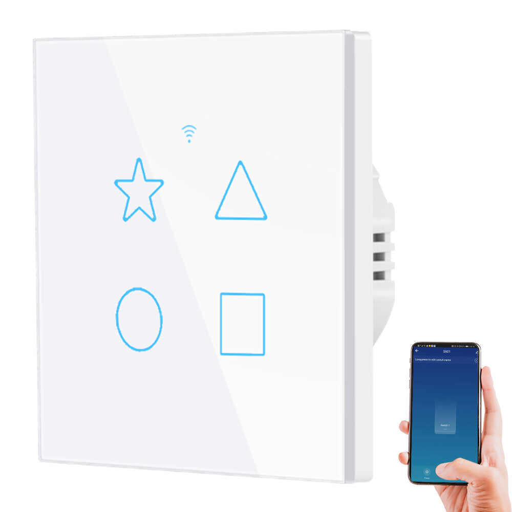 Smart Wall Light Switch LCD Touch Screen Tuya WiFi And 433Mhz Universal Remote Control Works With Alexa Google Home