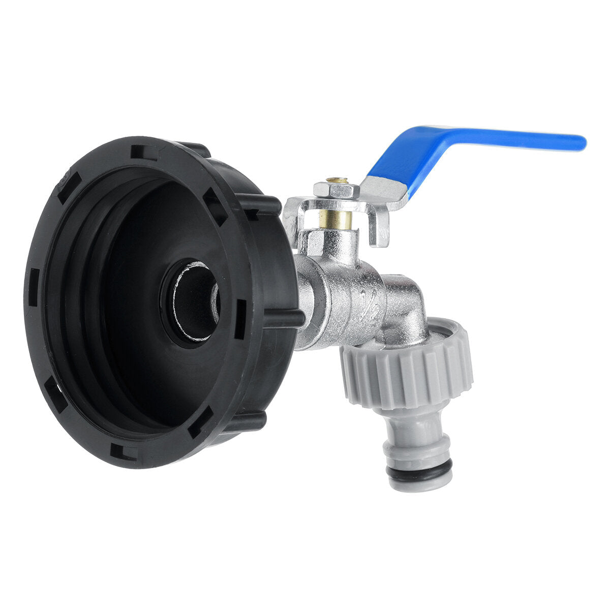 Fuel Tank Cap Adapter with Alloy Faucet and 1/2inch Clip-on Hose Connector Ton Valve
