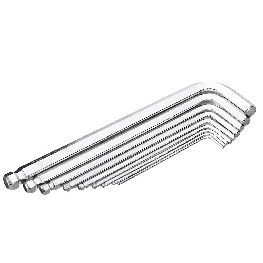 9pcs L Wrench Ball End Long Arm Hex Key Allen Wrench Set Powerful Repair Tool