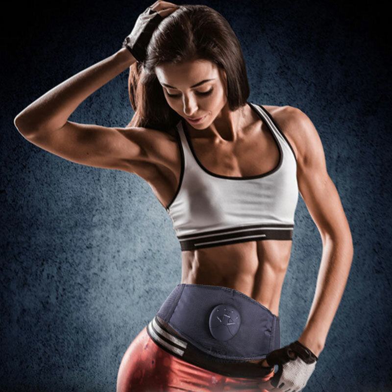 6-Modes Rechargeable EMS Abdominal Muscle Toner Waist Belt Fitness Abs Stimulator Electronic Body Shaping Belt