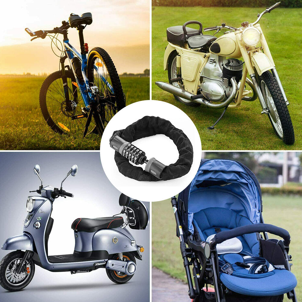 Bicycle Lock Safe Metal Anti-Theft Outdoor Bike Chain Lock Security Reinforced Cycling Chain Lock Bicycle Accessories