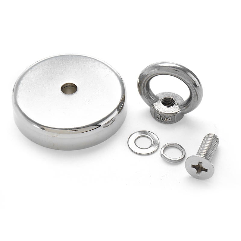 D80mm Neodymium Magnet 400KG Salvage Recovery Fishing Magnet for Detecting Metal Treasure