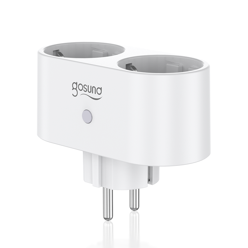 Smart Plug 2 IN 1 Dual EU Plug WiFi Outlet 16A Socket APP Remote Control Electricity Statistics Home Light Switch Timer Works With Alexa Google Home