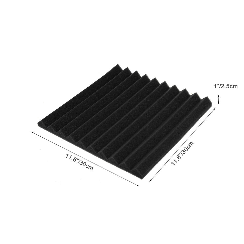 12pcs 30x30x2.5cm Acoustic Foam Soundproof Studio Soundproofing Panels Cinema Muffler Sponge Absorption Treatment Panel for Walls Sound Absorbing