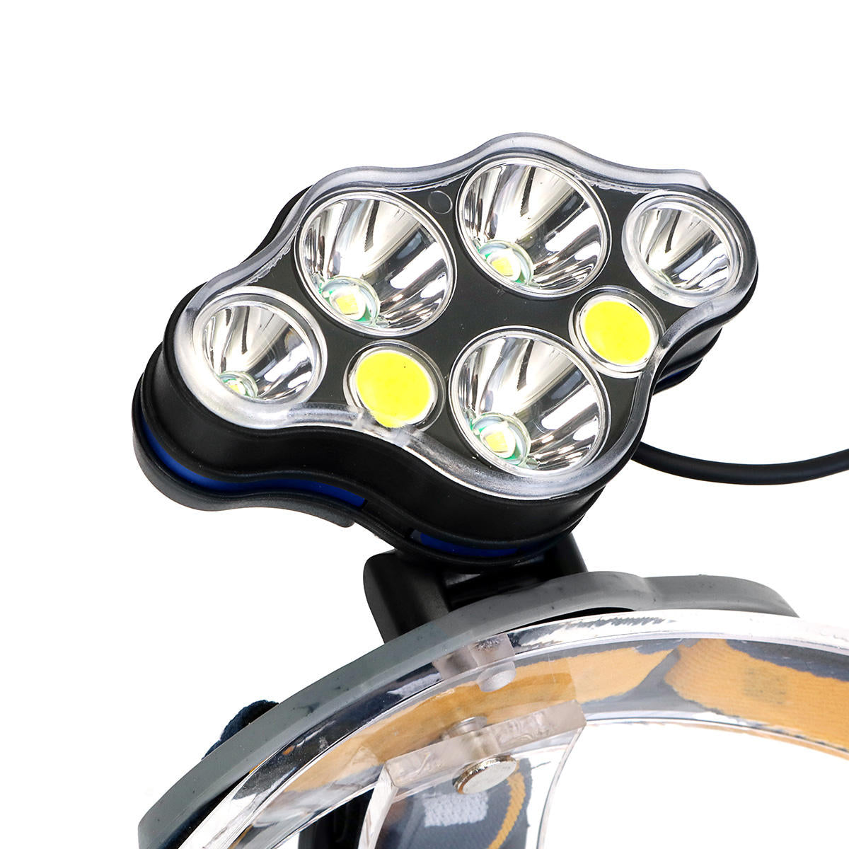 1900LM 3*T6+2*XPE+2*COB 8 Modes Bicycle Headlamp With 2*18650 Battery USB Interfaceamp