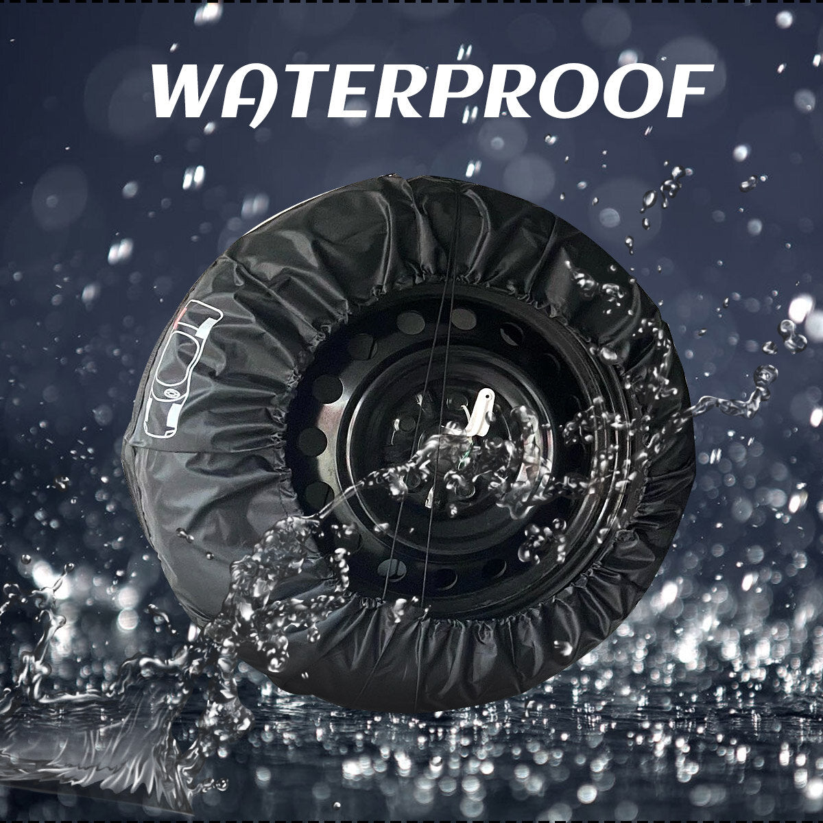 4Pcs Car Spare Wheel Tyre Cover Protector Garage Case Universal 16 Inch - 20 Inch for Sun Shade Dust-Proof