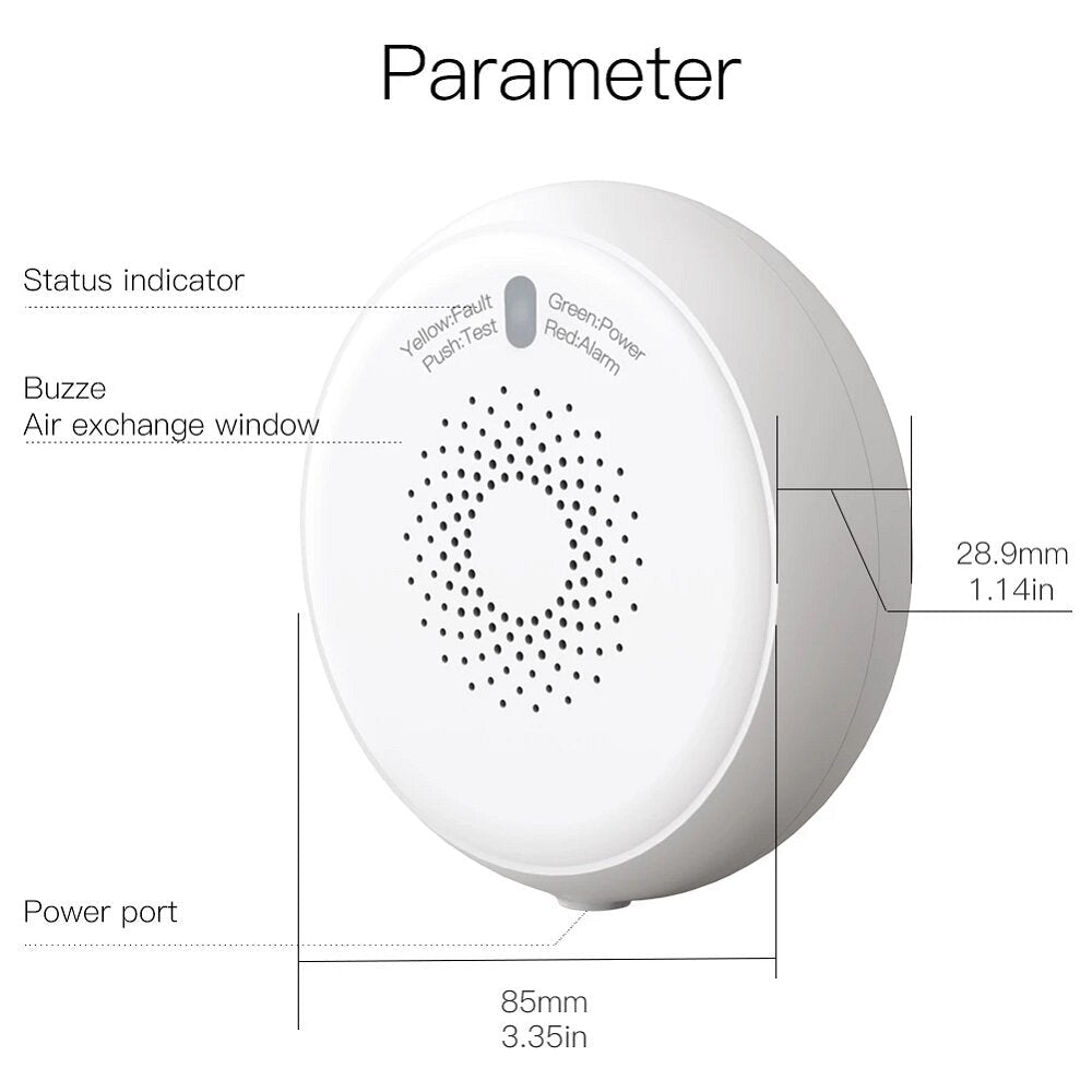 Gas Leakage Detector Sensor Tuya Smart Home Security for Alarm System Tuya App Remote