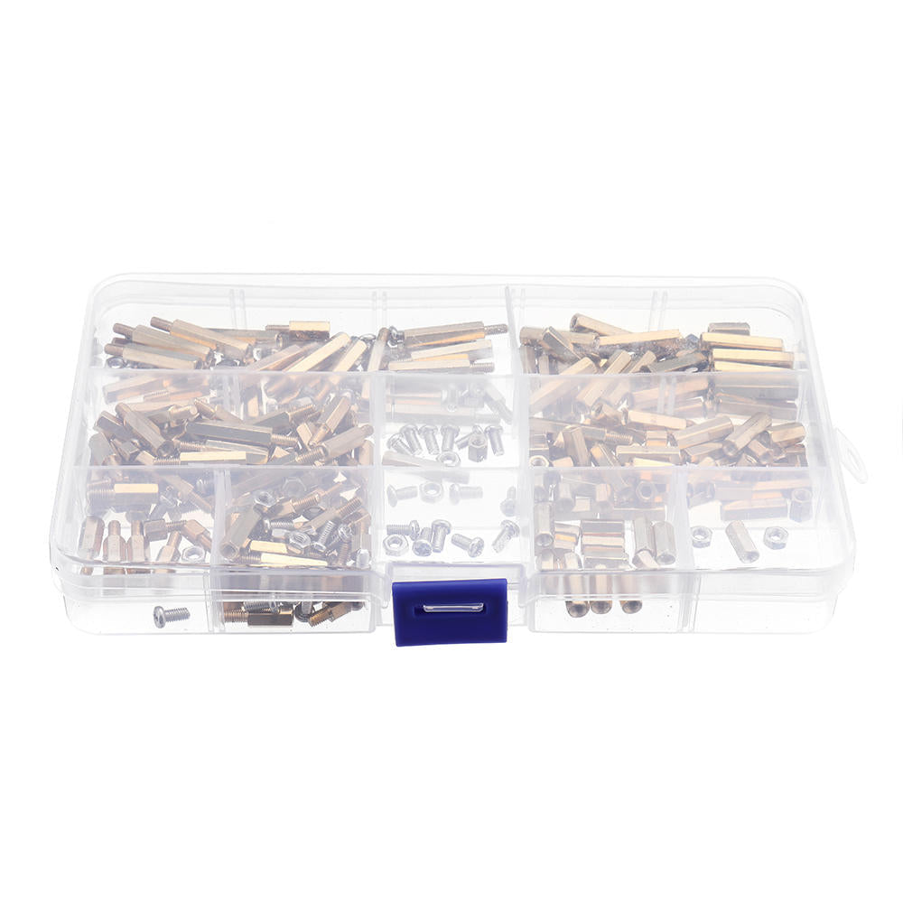 M3BH5 300Pcs M3 Brass Hex Column Standoff Support Spacer Pillar For PCB Board Screw Nut Assortment Set