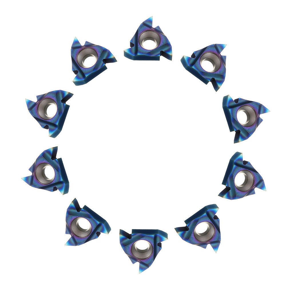 10pcs HRC45 Blue Nano 16ER AG60 Carbide Insert External Threading