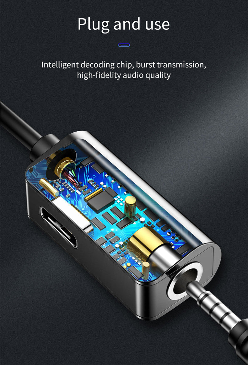 Type-c to Type-c Charging + 3.5mm Audio Music Adapter Converter for Huawei