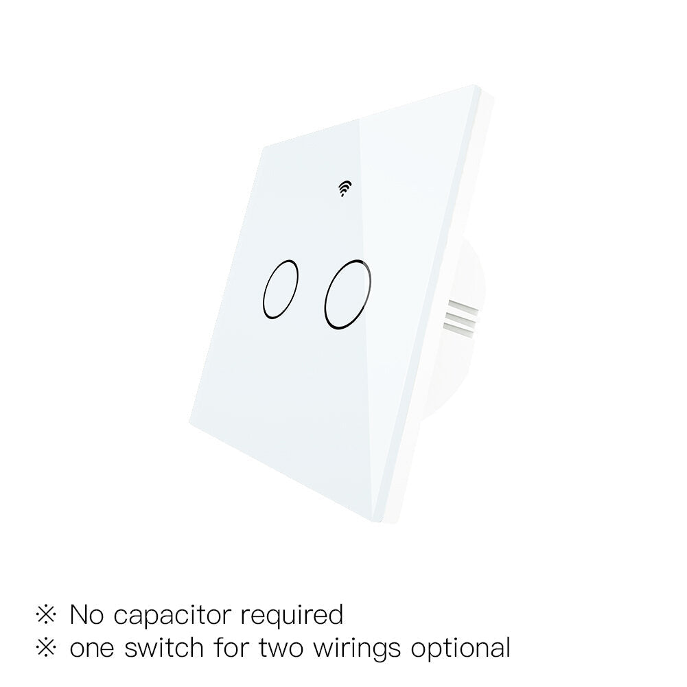EU Wall Touch 250V 50/60Hz Smart Light Switch for Neutral Wire/No Neutral Wire No Capacitor Works with Alexa Google Hub Required