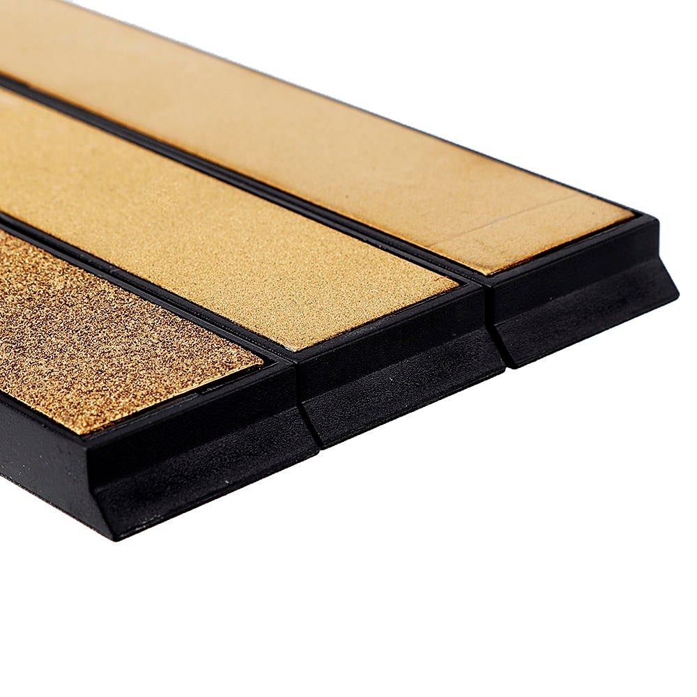 3Pcs Titanium Coated Diamond Knife Sharpener 80 600 1000 Grit Angle Sharpening Stone Whetstone Bar with Base