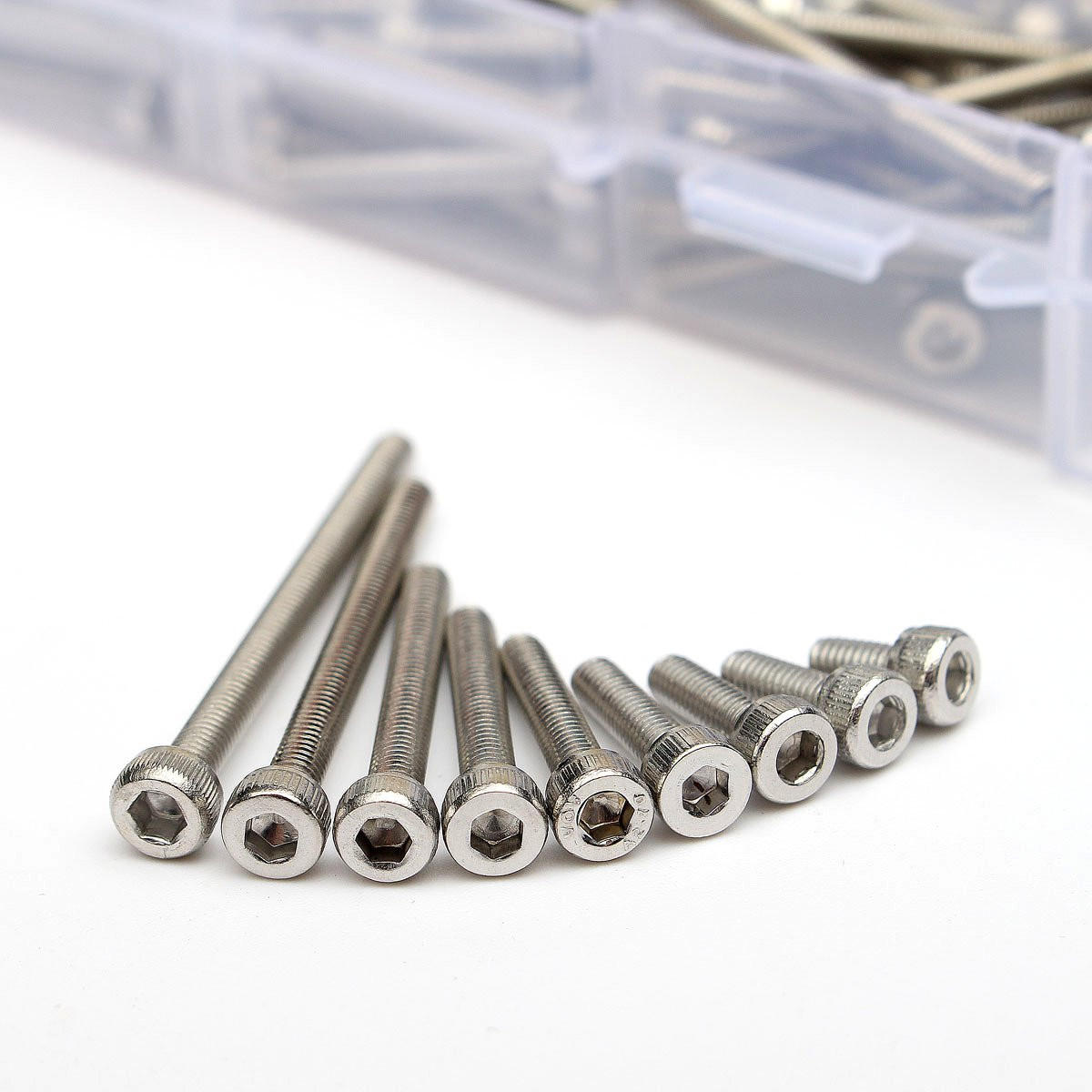 M3SS2 M3 442Pcs Stainless Steel Allen Bolt Nut Hex Socket Cap Screw Assortment Kit