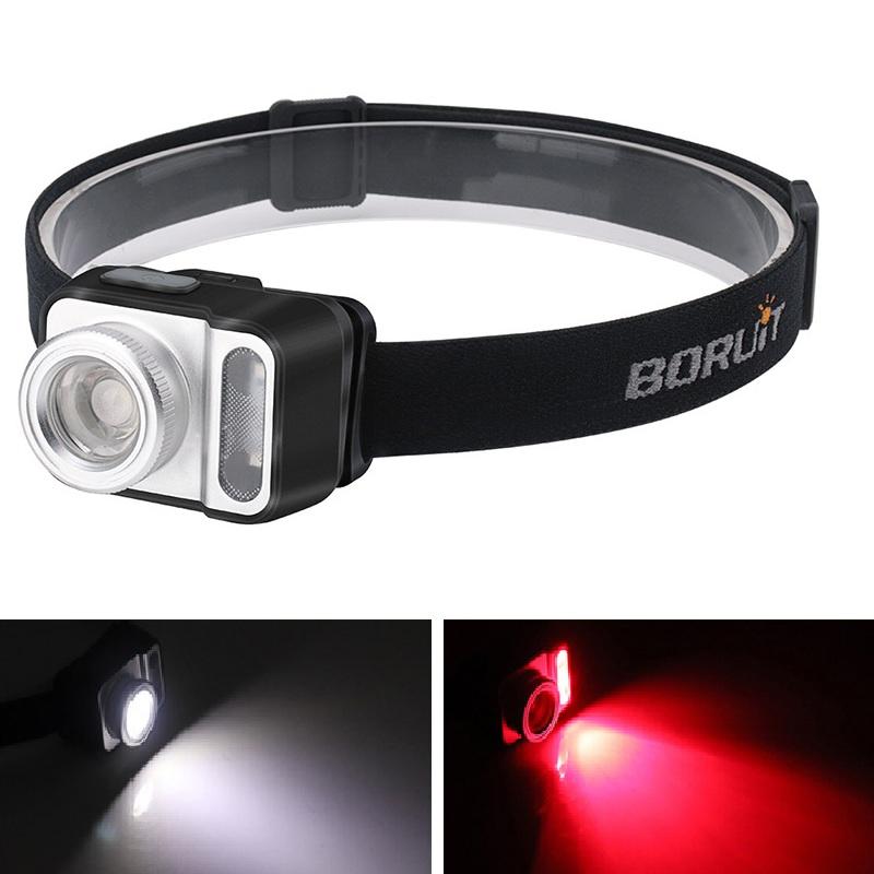 650LM XPG White Light+3030 Red Light Ultralight HeadLamp Outdoor Cycling Camping AAA Battery