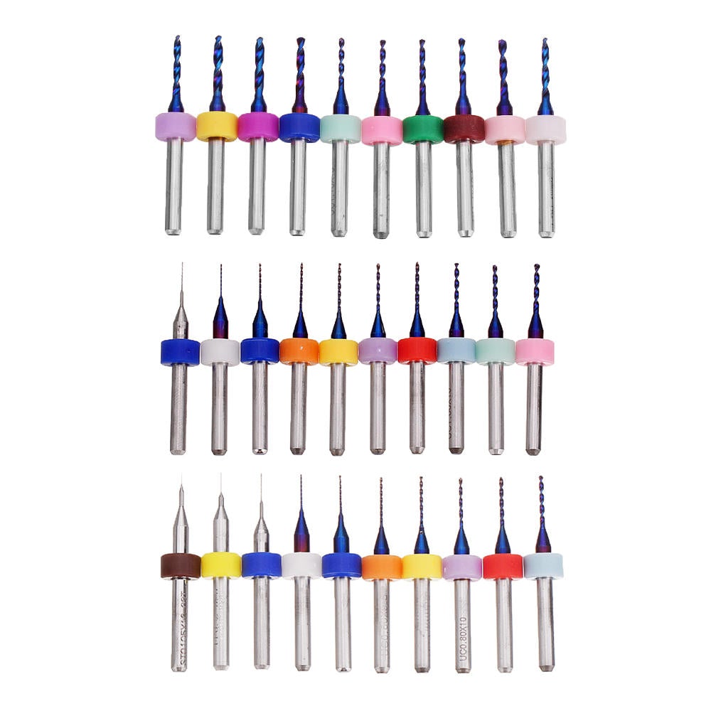10pcs Upgrade 0.1-2mm Blue NACO Coating PCBCNC Drill Bit for Circuit Boards PCB Drill Bit