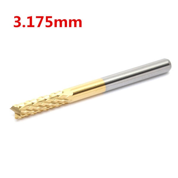 5pcs 3.175mm Titanium Coated Corn Milling Cutter Carbide Engraving Bit CNC PCB Rotary Burr
