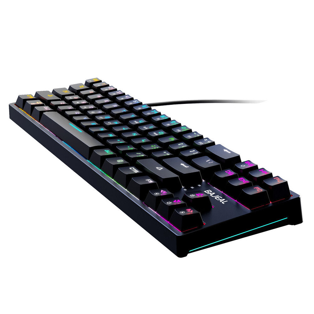 Mechanical Gaming Keyboard 71 Keys Hot-Swappable Blue Switch RGB Backlit Detachable Type-C Wired Gaming Keyboard for Office Gamer