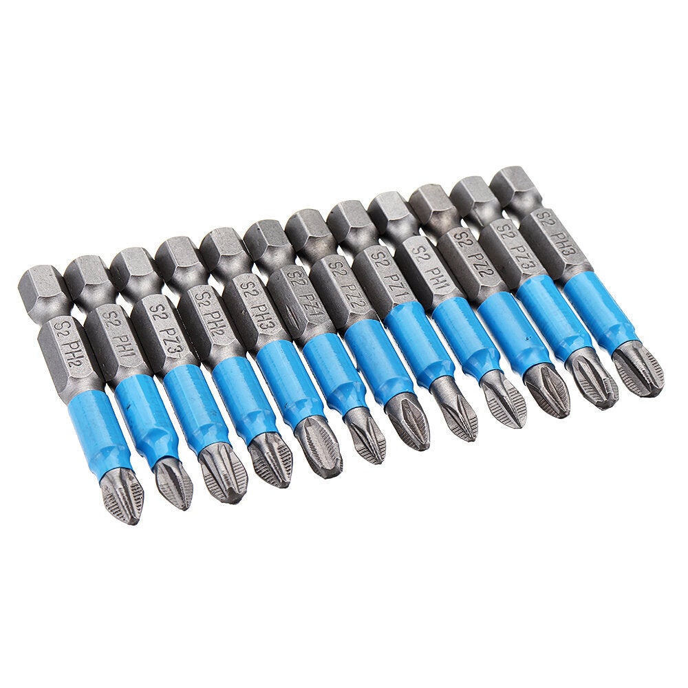 12pcs Screwdriver Bit 1/4 Inch Hex Shank Anti Slip PH2 Phillips Magnetic Impact Screwdriver Bits