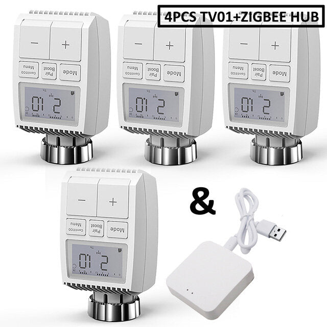 Smart WIFI Thermostatic Radiator Valve Actuator TRV Programmable Temperature Controller Alexa Tuya Google Assistant