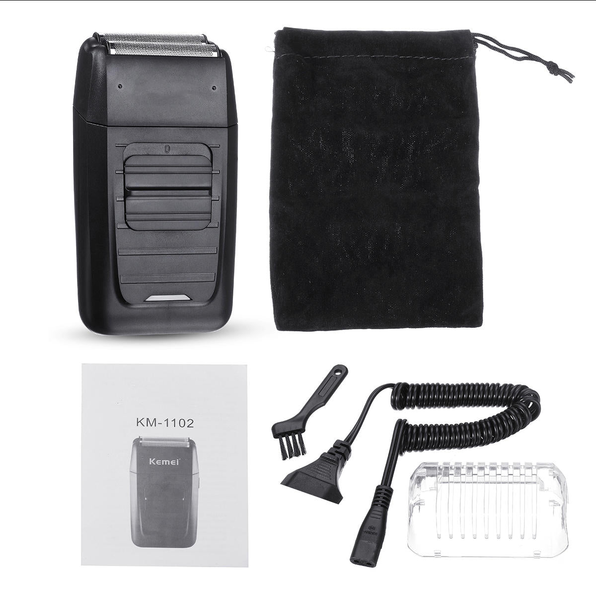 Hair Trimmer Rechargeable Men Electric Dual Blade Reciprocating Shaver Trimmer