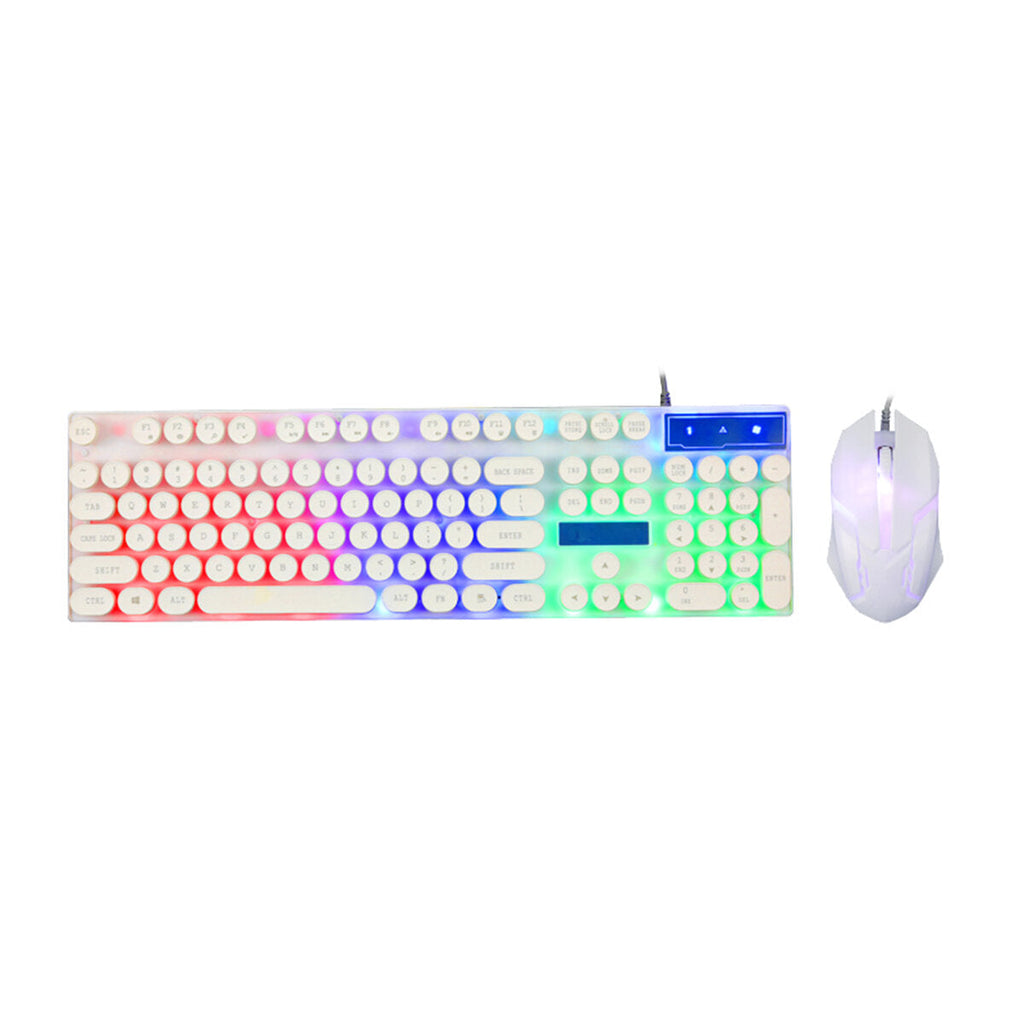 104 Keys Circular KeyCap Backlit Gaming Keyboard and Mouse Combo
