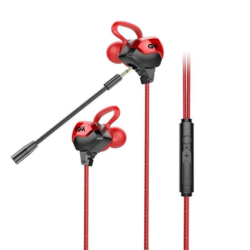 Wired In-ear Music Earphone Noise Reduction Gaming Earpiece with Mic Volume Control In-ear Gaming Headset