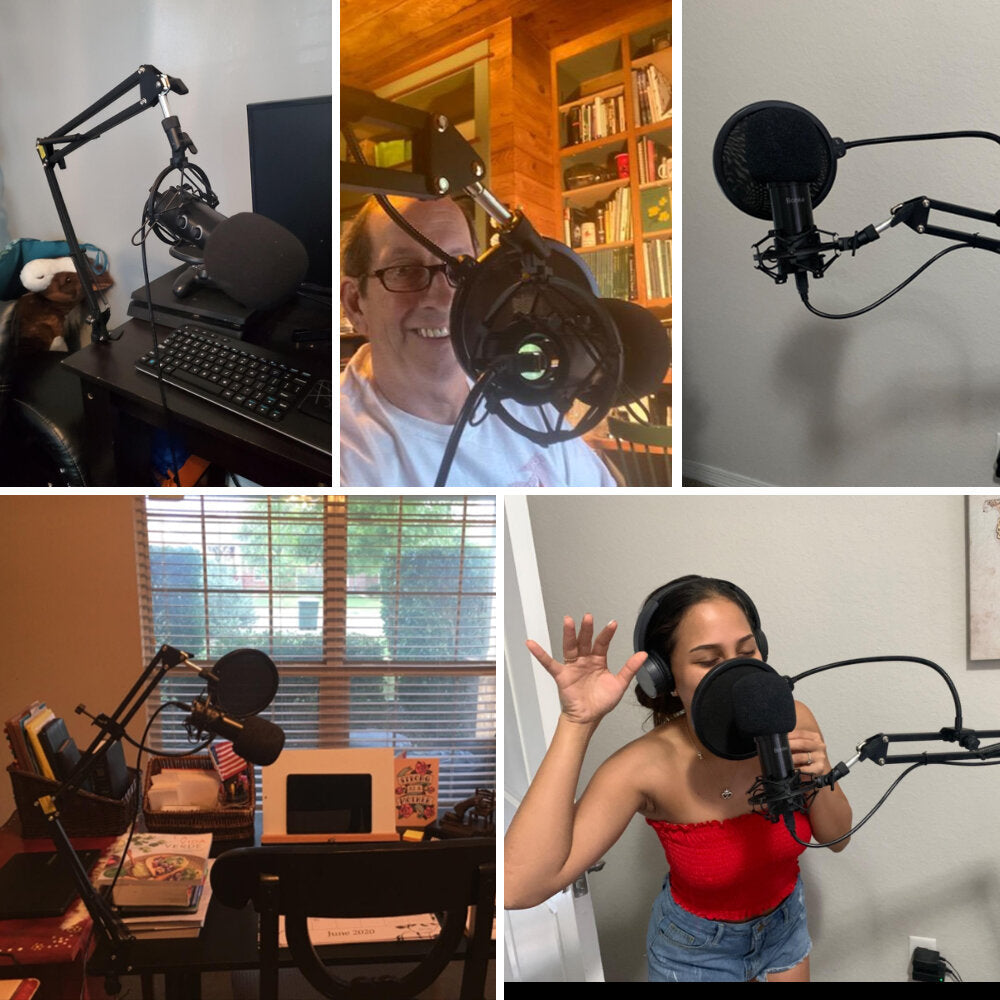Upgraded Usb E20 Condenser Computer Microphone With Ring Light Studio Kit Arm Stand For Gaming Youtube Video Record