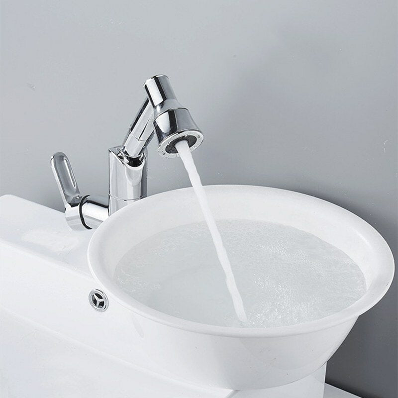 Bathroom Pull-Out Basin Faucet Spring Pull Out Sprayer Hot and Cold Water Mixer Tap