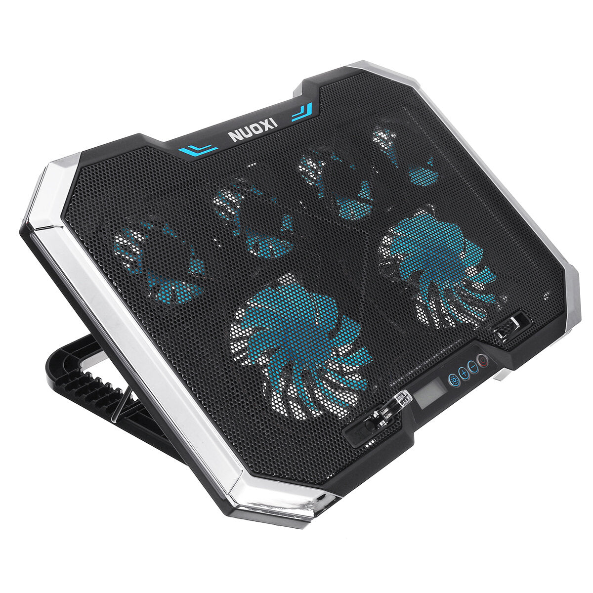 LCD Screen Notebook Cooler 6 Fan 6 Light Key Controlled RGB luminescence Computer Cooling Base Laptop Cooling Pads